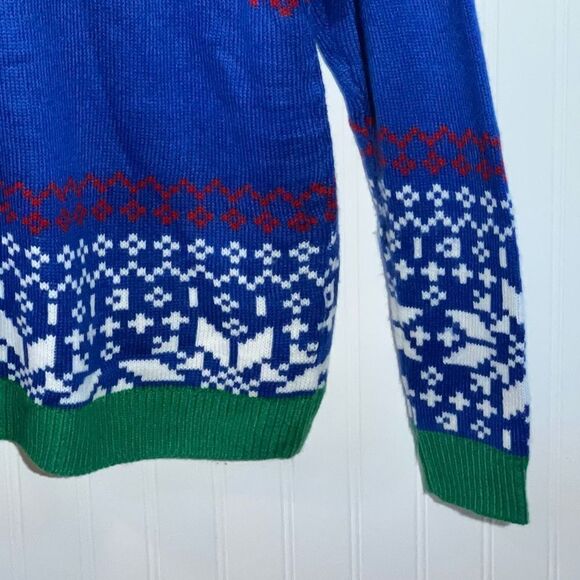 Jolly Sweaters Santa Sweater Women’s Medium Red Green Blue Holiday Ugly Sweater - Picture 12 of 13